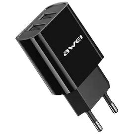 Придбати Сетевое зарядное устройство AWEI C3 Travel charger 2USB 2.1A Black, image , характеристики, відгуки