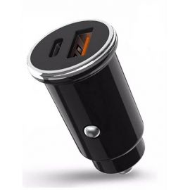 Придбати Автомобильное зарядное устройство XO CC25 1 USB QC 3.0 Type-C PD Black, image , характеристики, відгуки