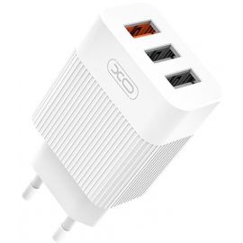 Купить Сетевое зарядное устройство XO L72 QC 3.0 30W 18W/1USB + 2.4A/2 USB White, фото , характеристики, отзывы