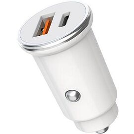 Купить Автомобильное зарядное устройство XO CC25 1 USB QC 3.0 Type-C PD White, фото , характеристики, отзывы
