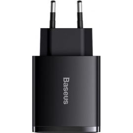 Купить Сетевое зарядное устройство Baseus Compact Quick Charger 2USB+USB-C 30W EU Black, фото , характеристики, отзывы