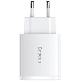 Купить Сетевое зарядное устройство Baseus Compact Quick Charger 2USB+USB-C 30W EU White, фото , характеристики, отзывы