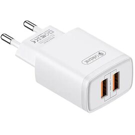 Придбати Сетевое зарядное устройство Celebrat C-N2-EU 2USB 2,4А + microUSB cable White, image , характеристики, відгуки