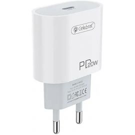 Купить Сетевое зарядное устройство Celebrat C-H4 Portable Type-C 20W Charger + Type-C Cable White, фото , характеристики, отзывы