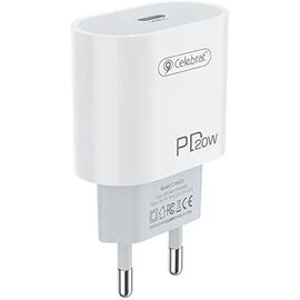 Купить Сетевое зарядное устройство Celebrat C-H4 Portable Type-C 20W Charger + Lightning Cable White, фото , характеристики, отзывы