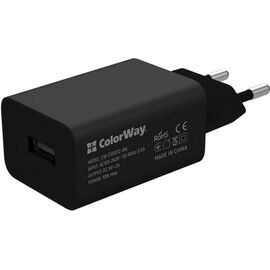 Придбати Сетевое зарядное устройство ColorWay 1USB AUTO ID 2A (10W) + cable micro USB Black, image , характеристики, відгуки