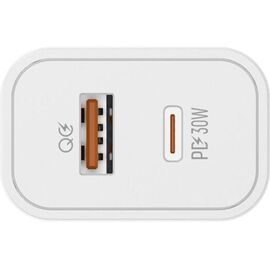Придбати Сетевое зарядное устройство ColorWay Power Delivery Port PPS USB (Type-C PD + USB QC3.0) (30W) White, image , характеристики, відгуки