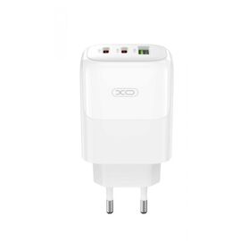 Купить Сетевое зарядное устройство XO L139 65W GaN nitride (1USB-A 45W+2USB-C 65W) fast charging White, фото , характеристики, отзывы