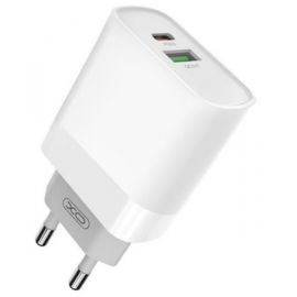 Купить Сетевое зарядное устройство XO L64 PD Power Adapter 20W/1 USB 1 USB-C + Type-C fast cable White, фото , характеристики, отзывы