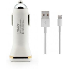 Придбати Автомобильное зарядное устройство LDNIO DL- 219/2 порта + кабель iPhone5S, image , характеристики, відгуки