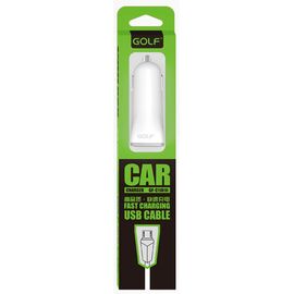 Придбати Автомобильное зарядное устройство GOLF GF-C1 Car charger + Micro cable 1USB 1A White, image , характеристики, відгуки