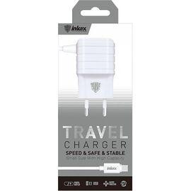 Придбати Сетевое зарядное устройство INKAX CD-09 Travel charger Type-C cable 1USB 2.1A White, image , характеристики, відгуки