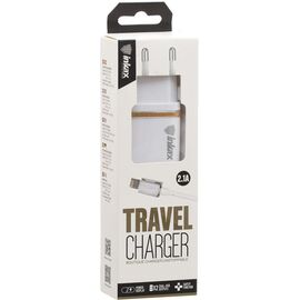 Придбати Сетевое зарядное устройство INKAX CD-11 Travel charger + Lightning cable 2USB 2.4A White, image , характеристики, відгуки