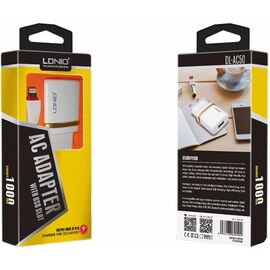 Придбати Сетевое зарядное устройство LDNIO DL-AC50 Travel charger 1USB 1A + Lightning cable White, image , характеристики, відгуки