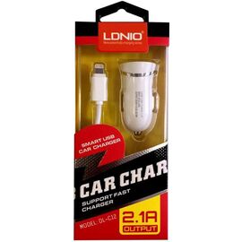 Придбати Автомобильное зарядное устройство LDNIO DL-C12 Car charger 1USB 2.1A + Lightning cable White, image , характеристики, відгуки