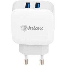 Придбати Сетевое зарядное устройство INKAX CD-35 Travel charger 2USB 2.1A White, image , характеристики, відгуки