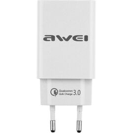Придбати Сетевое зарядное устройство AWEI C-820 Travel charger 1USB 2.0A QC 3.0 White, image , характеристики, відгуки