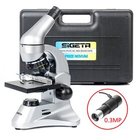 Купить - Микроскоп SIGETA PRIZE NOVUM 20x-1280x с камерой 0.3Mp (в кейсе), фото , характеристики, отзывы