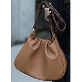 Купить - Мягкая кожанная женская сумка коричневая UnaBorsetta NW11-6755C, фото , характеристики, отзывы