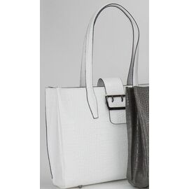 Купить Кожаная белая сумка под рептилию Firenze Italy F-IT-7607W, фото , характеристики, отзывы