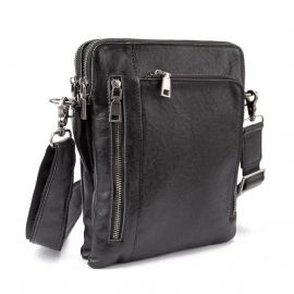 Придбати Месенджер класичний черний в гладкой кожеі Tiding Bag 8009A, image , характеристики, відгуки