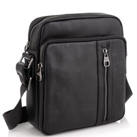 Придбати Мессенджер через плечо мужской кожаный черный Tiding Bag 9836A, image , характеристики, відгуки
