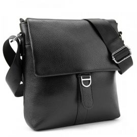 Придбати Мессенджер черный кожаный TIDING BAG A25-8805A, image , характеристики, відгуки