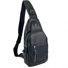 Купить Кожаный черный слинг через плечо Tiding Bag A25F-6809-1A, фото , характеристики, отзывы
