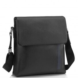 Придбати - Мужская кожаная сумка через плечо черная Tiding Bag A25F-9913A, image , характеристики, відгуки