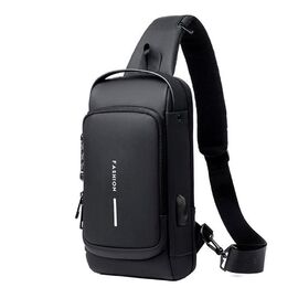 Придбати Текстильная сумка-слинг черного цвета Confident AT09-T-23916A, image , характеристики, відгуки