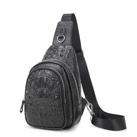 Купить - Сумка-слинг черная с оригинальным тиснением Tiding Bag CR-A25F-1012A, фото , характеристики, отзывы