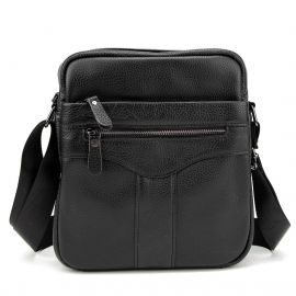 Придбати Кожаный небольшой мужской мессенджер черный Tiding Bag M56-0187A, image , характеристики, відгуки