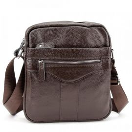 Придбати Кожаный небольшой мужской мессенджер коричневый Tiding Bag M56-0187C, image , характеристики, відгуки