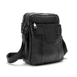 Придбати - Мужской кожаный мессенджер черного цвета Tiding Bag M56-2058A, image , характеристики, відгуки