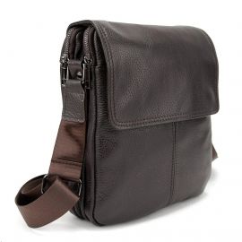 Придбати Кожаный мессенджер с клапаном на два отдела Tiding Bag M56-3508C, image , характеристики, відгуки
