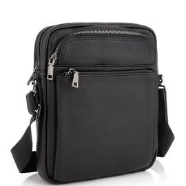 Придбати - Элитная кожаная мужская сумка через плечо черная Royal Bag RB-008A-1, image , характеристики, відгуки