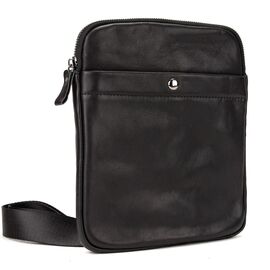 Купить - Кожаный маленький черный мессенджер Tiding Bag S-N2-123A, фото , характеристики, отзывы