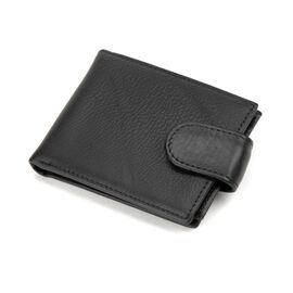 Придбати Мужское кожаное портмоне черное с кнопкой Tiding Bag M39-9923-1FRA, image , характеристики, відгуки
