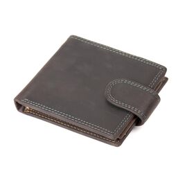 Придбати Портмоне винтажное коричневое на кнопке Tiding Bag M39-FA27DB, image , характеристики, відгуки