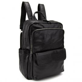 Придбати Мужской кожаный рюкзак черный Tiding Bag 2086A, image , характеристики, відгуки
