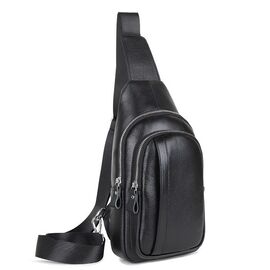 Придбати Мужской кожаный черный слинг на плечо Tiding Bag A25F-6601A, image , характеристики, відгуки