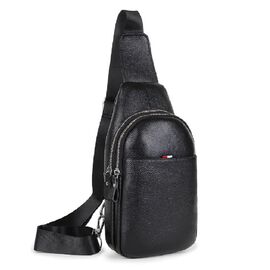 Купить Кожаный черный слинг на два отдела Tiding Bag FL-A25F-8803A, фото , характеристики, отзывы