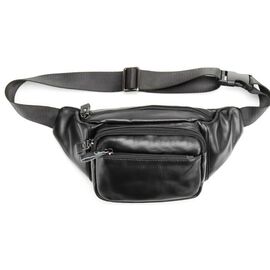 Купить Сумка на пояс, бананка из натуральной кожи Tiding Bag черный, фото , характеристики, отзывы