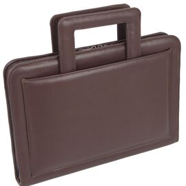 Купить - Деловая портфель-папка из эко кожи Portfolio Portak13 коричневая, фото , характеристики, отзывы