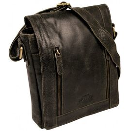 Купить Мужская вертикальная кожаная сумка-почтальон Always Wild 836 DBrown, темно-коричневая, фото , характеристики, отзывы