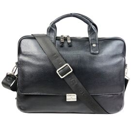 Придбати Шкіряний чоловічий портфель, сумка Giorgio Ferretti чорна, image , характеристики, відгуки