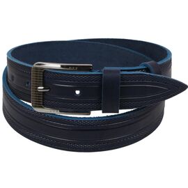 Придбати Чоловічий шкіряний ремінь під джинси Skipper 1115-40 синій 3,8 см, image , характеристики, відгуки