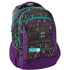 Придбати - Рюкзак жіночий міський з орнаментом PASO 22L, 18-2808CP фіолетовий, image , характеристики, відгуки