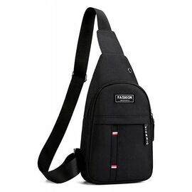 Купить - Тканинна чоловіча сумка, слінг Fashion Instinct чорна, фото , характеристики, отзывы