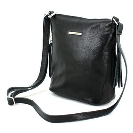 Купить Жіноча шкіряна сумка через плече Borsacomoda чорна, фото , характеристики, отзывы